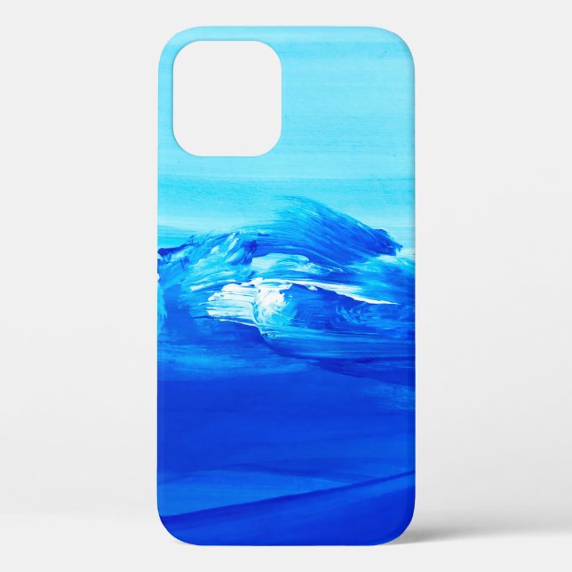Abstract blue art painting background. Modern art. Case-Mate iPhone Case (Back)