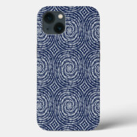 Abstract Blue Asian Shibori Pattern