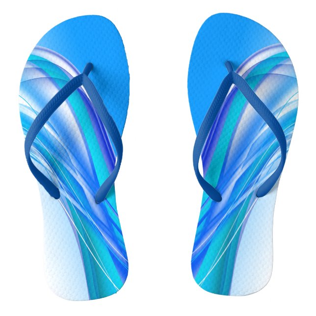 Abstract Blue Background Banner Flip Flops (Footbed)