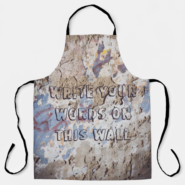 Abstract blue & beige (cracked wall) apron (Front)