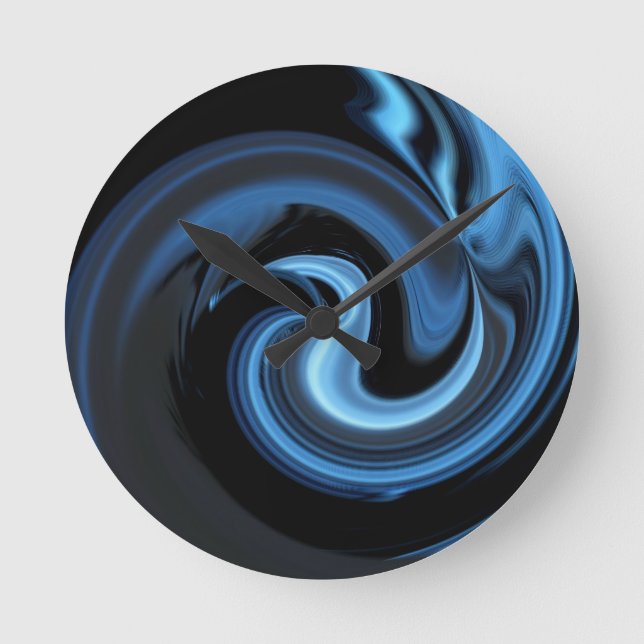 Abstract Blue Bird *personalize* Round Clock (Front)