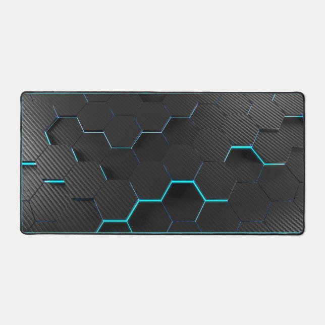 Abstract Blue/Black Desk Mat! Mat (Front)