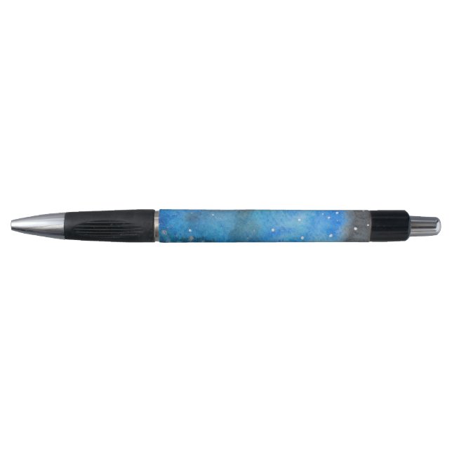 Abstract Blue Black Watercolor Fine Art Pen (Front)