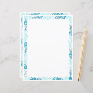 Abstract Blue Border Scrapbook and Journal Paper