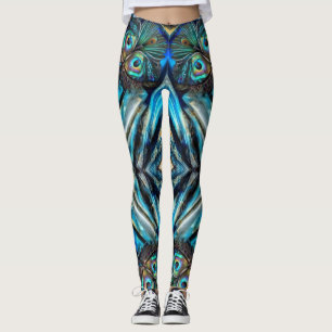 Abstract blue butterfly leggings