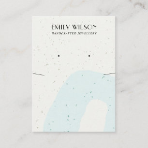 ABSTRACT BLUE CERAMIC NECKLACE EARRING DISPLAY BUSINESS CARD