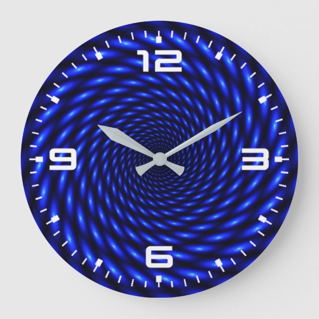 Abstract Blue Circle Design Large Clock (Front)