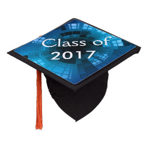 Abstract Blue Class Of Graduation Cap Topper