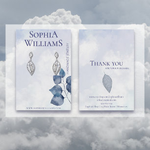 Abstract blue clouds earring jewellery display car