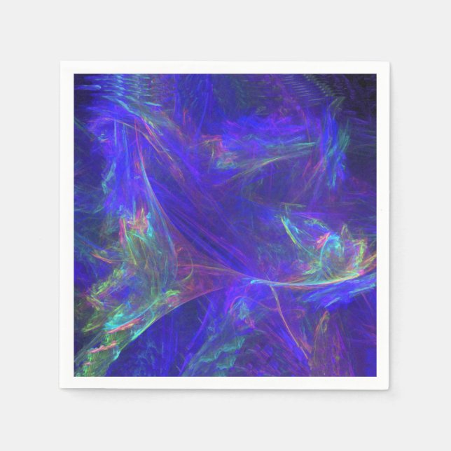 Abstract Blue Colourful Mists Napkin (Front)