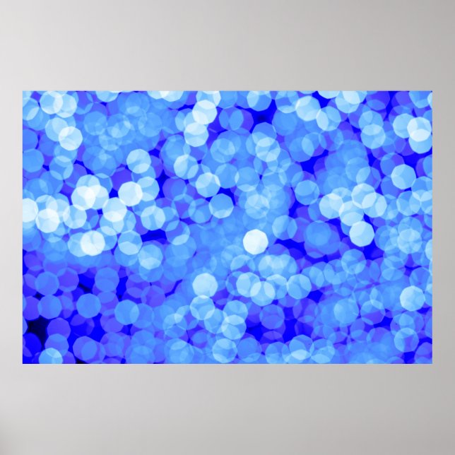 Abstract blue colours light bokeh. Classic blue ba Poster (Front)
