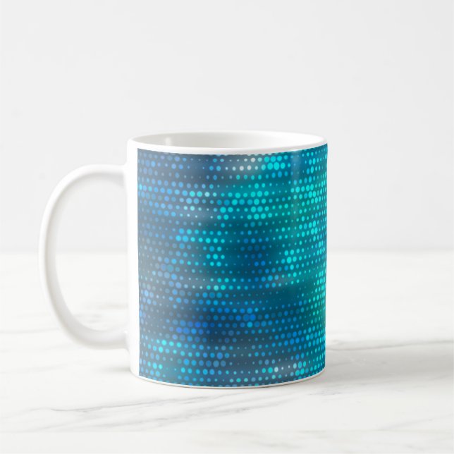 Abstract blue creative background coffee mug (Left)