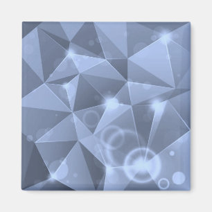 ABSTRACT BLUE CRYSTALS DIGITAL WALLPAPER BACKGROUN MAGNET