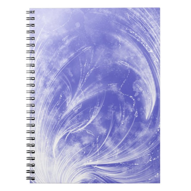 Abstract Blue  Dandelions and fireflies Notebook (Front)