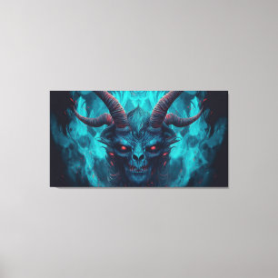 Abstract blue demon canvas print