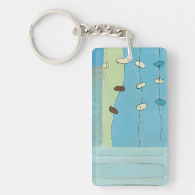 Abstract Blue Egg Parade Keychain (Front)
