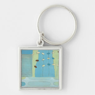 Abstract Blue Egg Parade Keychain