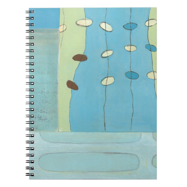 Abstract Blue Egg Parade Notebook (Front)
