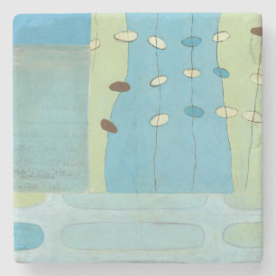 Abstract Blue Egg Parade Stone Coaster