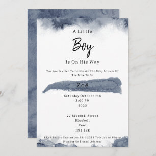 Abstract Blue Elements Sweet Baby Boy Baby Shower Invitation
