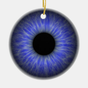 abstract blue eye ceramic ornament