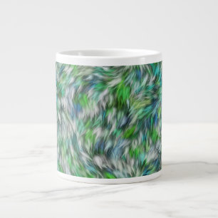 Abstract Blue Fabric Texture Background Large Coffee Mug