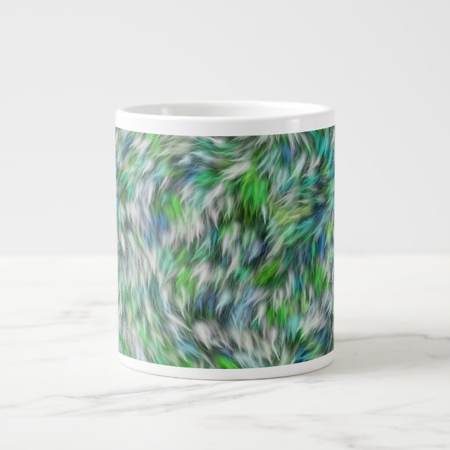 Abstract Blue Fabric Texture Background Large Coffee Mug (Front)