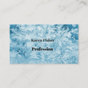 abstract blue feathers and snowflakes business card