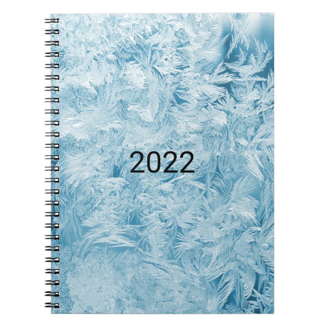 abstract blue feathers and snowflakes  notebook (Front)