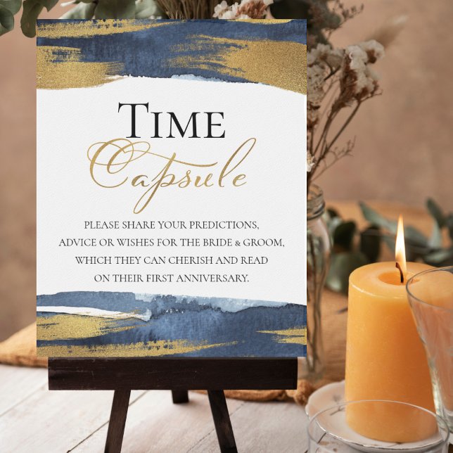 Abstract Blue First Anniversary Time Capsule Sign (Creator Uploaded)