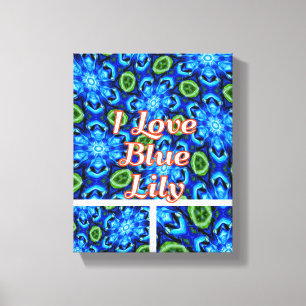 Abstract Blue Floral Pattern Canvas Print