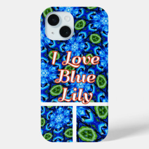 Abstract Blue Floral Pattern iPhone 15 Case