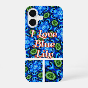 Abstract Blue Floral Pattern iPhone 16 Case
