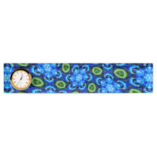 Abstract Blue Floral Pattern Nameplate