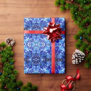 Abstract blue floral wrapping paper