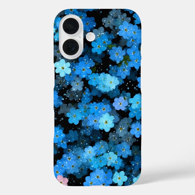 Abstract Blue Flowers Case-Mate iPhone Case (Back)