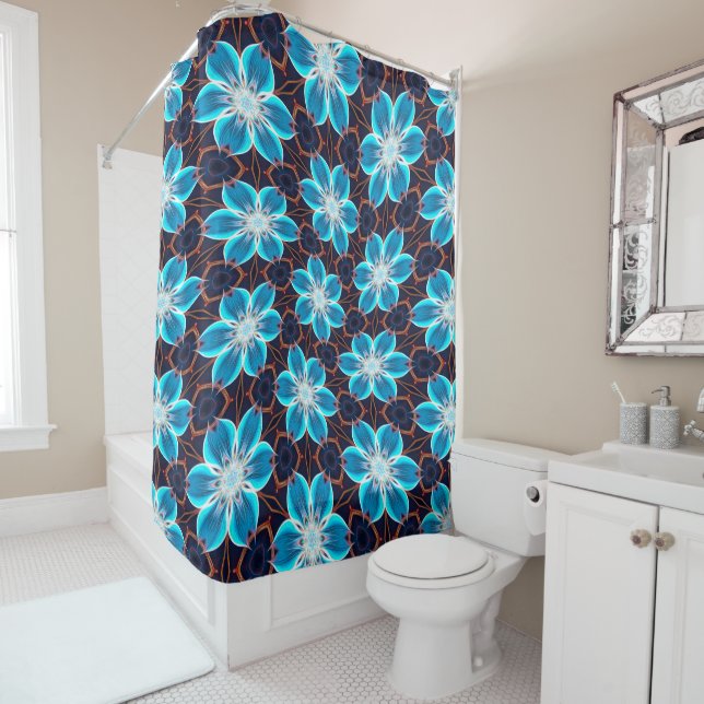 Abstract Blue Flowers Pattern (In Situ)