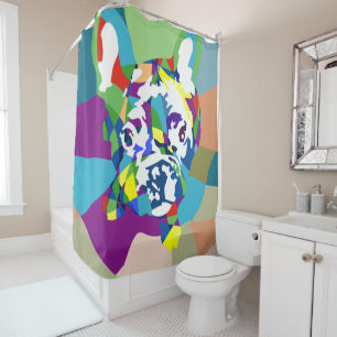 Abstract Blue French Bulldog Illustration Graphica