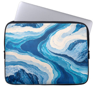Abstract Blue Glacier Laptop Sleeves | Aesthetic
