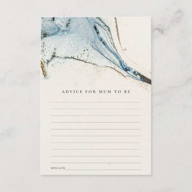 Abstract Blue Gold Advice For Mum Baby Shower Enclosure Card (Front)