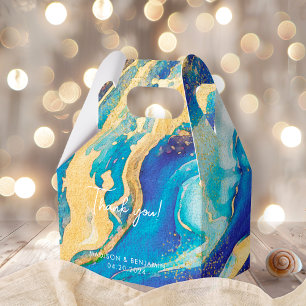 Abstract Blue Gold Colourful Thank You Gift Box