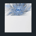 Abstract Blue Gray Watercolor Fractal Art Flower Notepad<br><div class="desc">Unique fantasy flower with shades of blue and gray,  abstract and elegant.
Design for your notepad and more.</div>