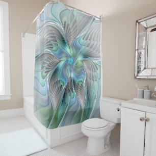 Abstract Blue Green Butterfly Fantasy Fractal Art