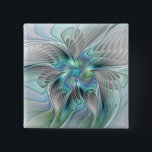 Abstract Blue Green Butterfly Fantasy Fractal Art 2 Inch Square Button<br><div class="desc">A modern and very decorative fantasy butterfly
with harmonious blue-green pastel colors.
Design for your square button and more.</div>