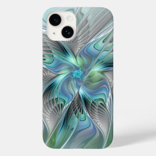 Abstract Blue Green Butterfly Fantasy Fractal Art Case-Mate iPhone 14 Case