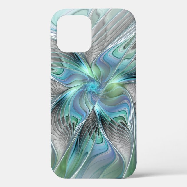 Abstract Blue Green Butterfly Fantasy Fractal Art Case-Mate iPhone Case (Back)