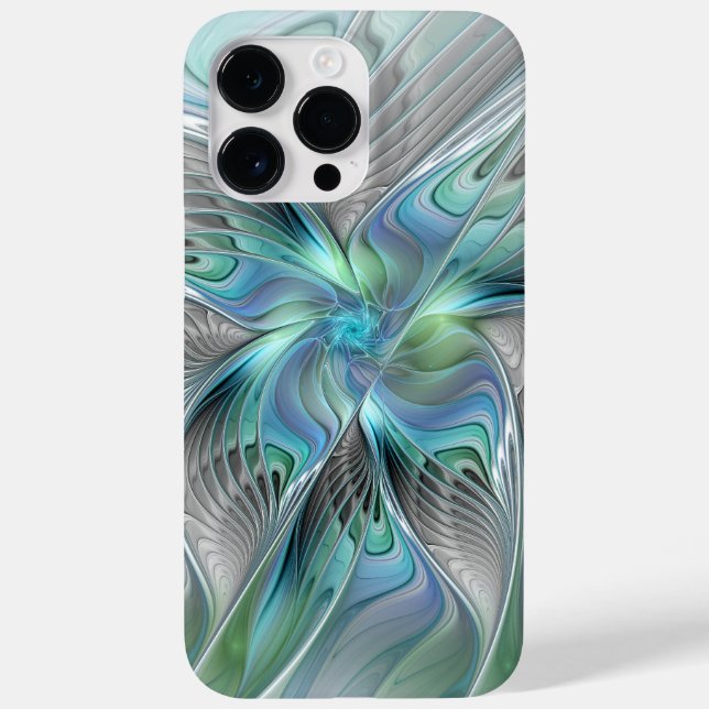 Abstract Blue Green Butterfly Fantasy Fractal Art Case-Mate iPhone Case (Back)