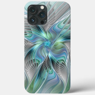 Abstract Blue Green Butterfly Fantasy Fractal Art iPhone 13 Pro Max Case