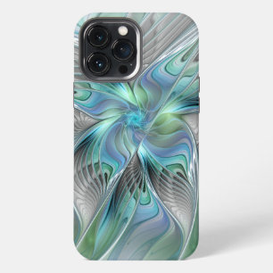 Abstract Blue Green Butterfly Fantasy Fractal Art iPhone 13 Pro Max Case