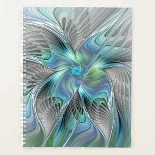 Abstract Blue Green Butterfly Fantasy Fractal Art Planner